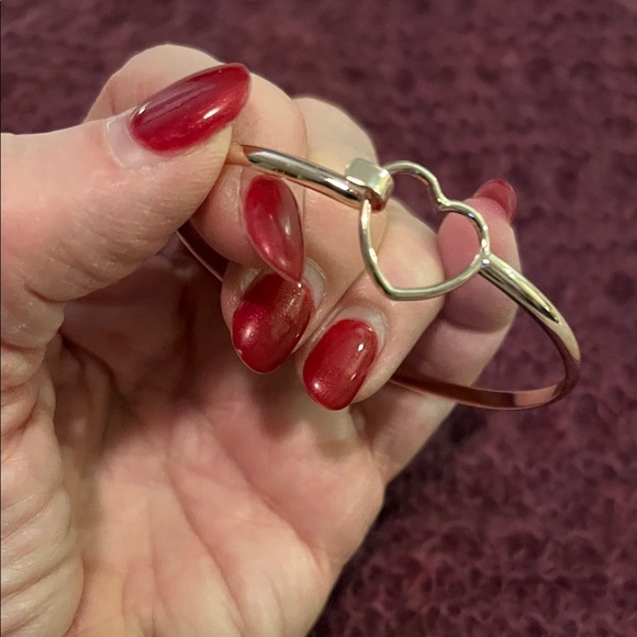 Precious Heart Bangle Bracelet in Gold 2 1/2” Wide - Picture 2 of 8